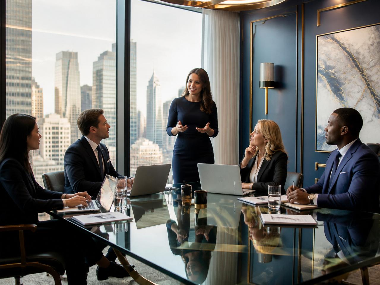 Business professionals in a corporate consulting meeting